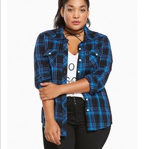 Torrid plaid camp shirt